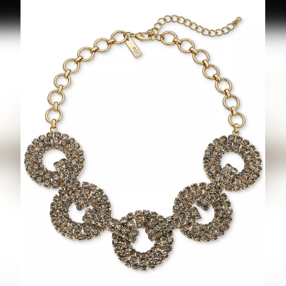 NWT International Concepts Mixed-Metal Crystal Circle Necklace
